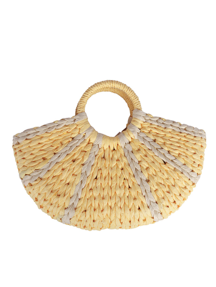Lemon Straw Bag & Containers Yellow Paper Handbag
