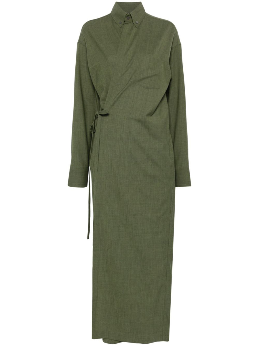 Fabiana Filippi Merino 75% dress in olive green