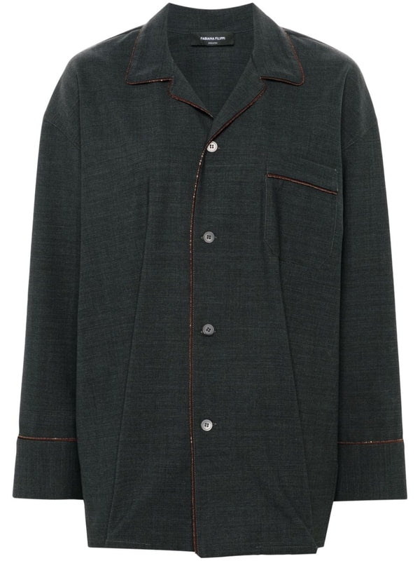Fabiana Filippi Virgin Wool 75% shirt in dark grey