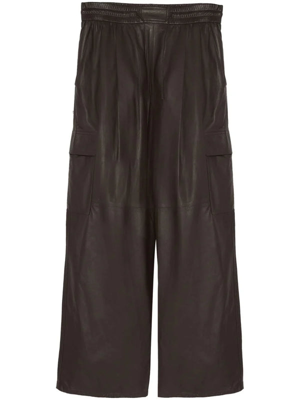 Yves Salomon Outer: Lamb Nubuck Leather 100%; Lining: ENKA® Viscose 57% cargo pants in brown