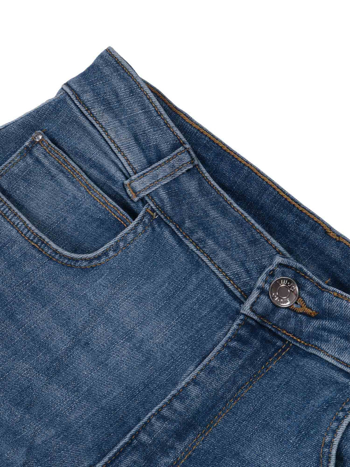 Pants Blue Cotton Elastane