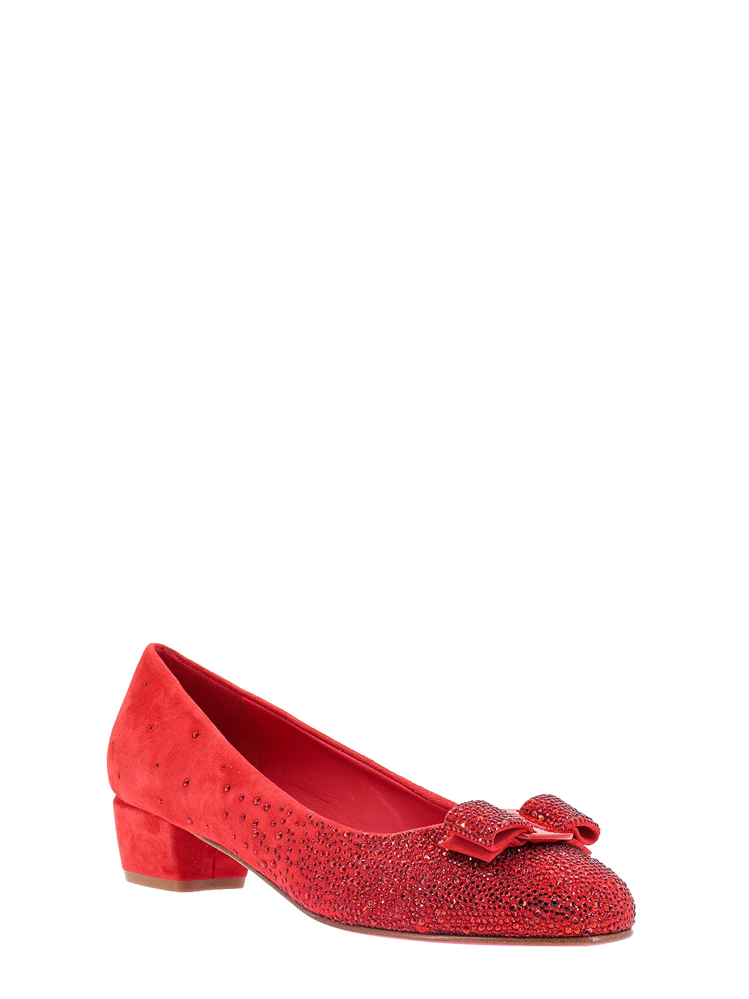 Ferragamo With Heel Red Suede/pelle