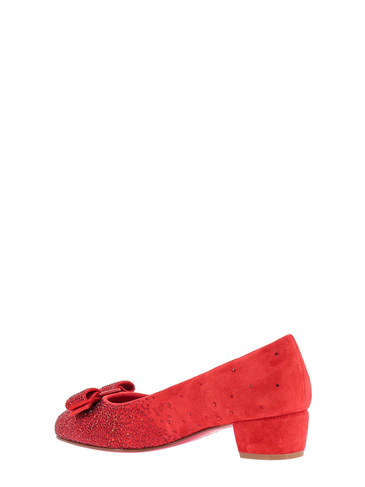Ferragamo With Heel Red Suede/pelle