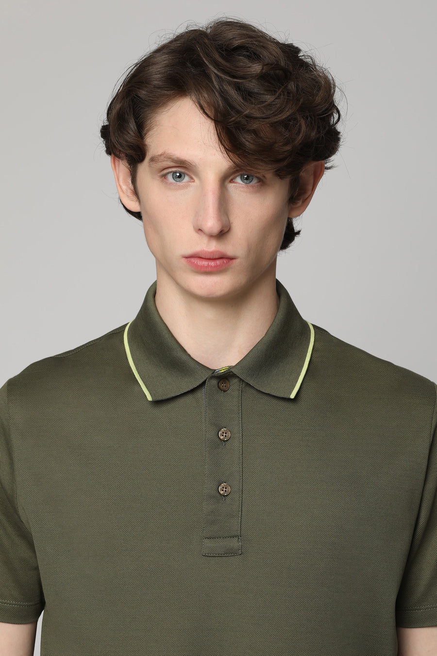 Cotton Short-Sleeve Polo Green Shirts