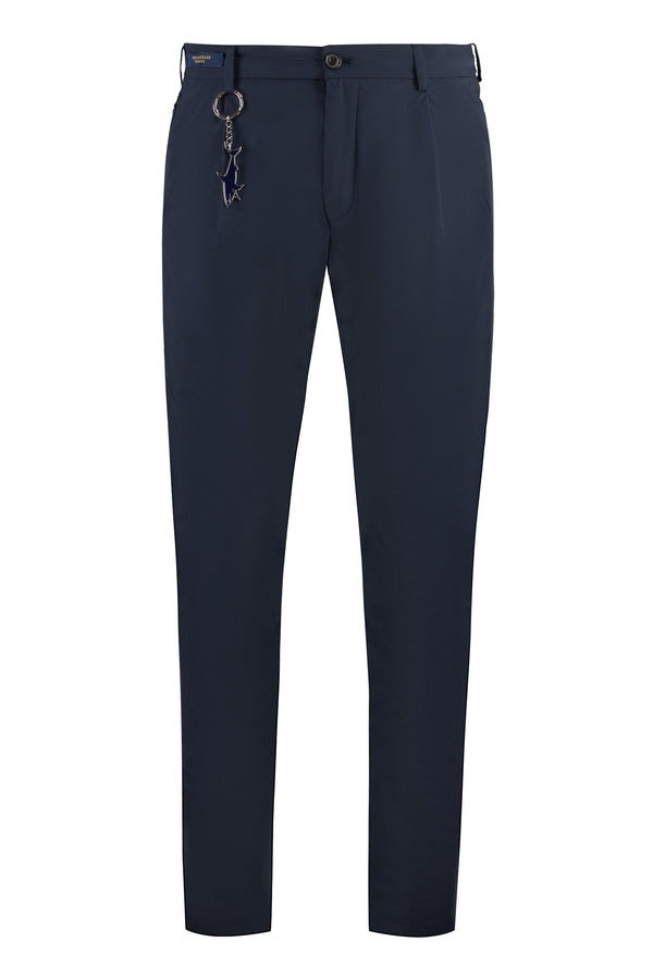 Technical Nylon Pants Blue Elastane Trousers