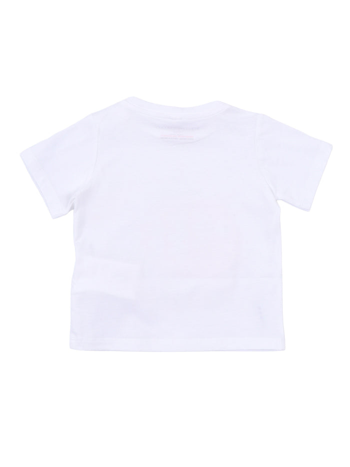 T-SHIRT-TOP White Cotton Polyester Short Sleeves T-shirt