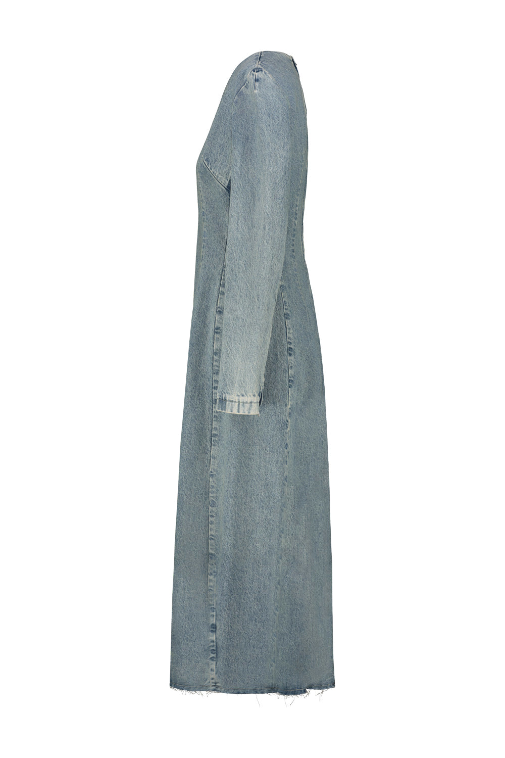 Denim Midi Dress Blue Cotton Abito