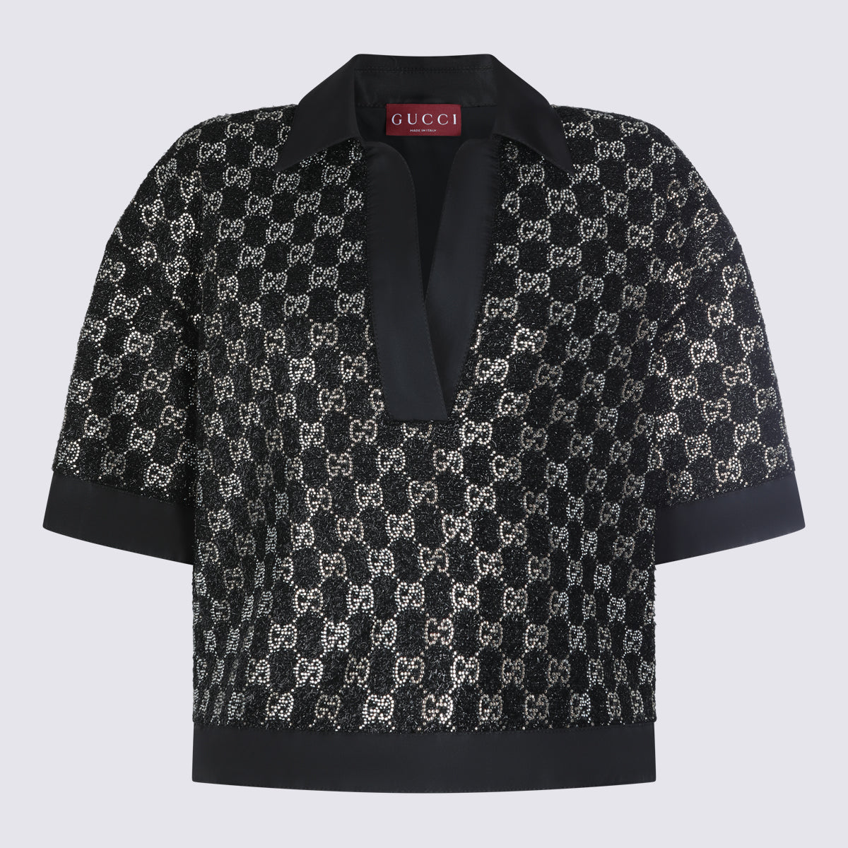 Gucci T-Shirts And Polos Black _vi Metallizd Pl Pa Co