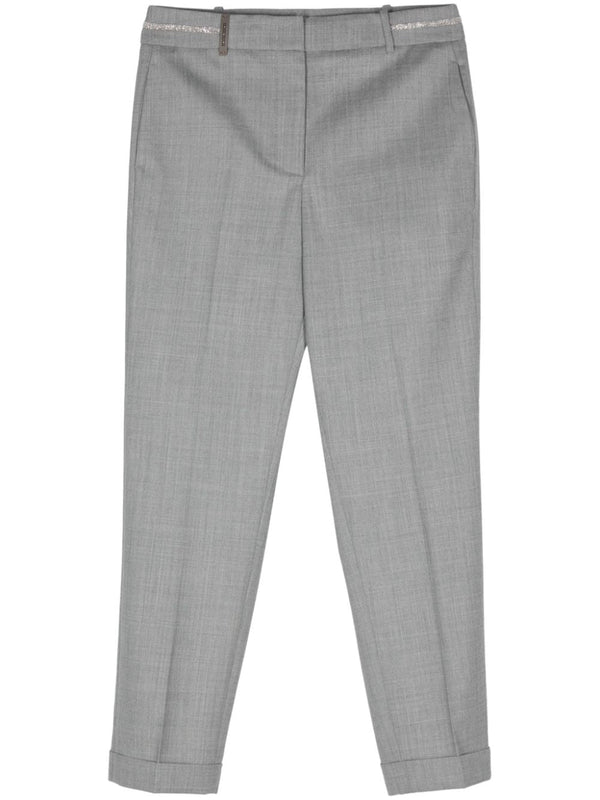 Peserico Outer: Wool 60% trousers in grey