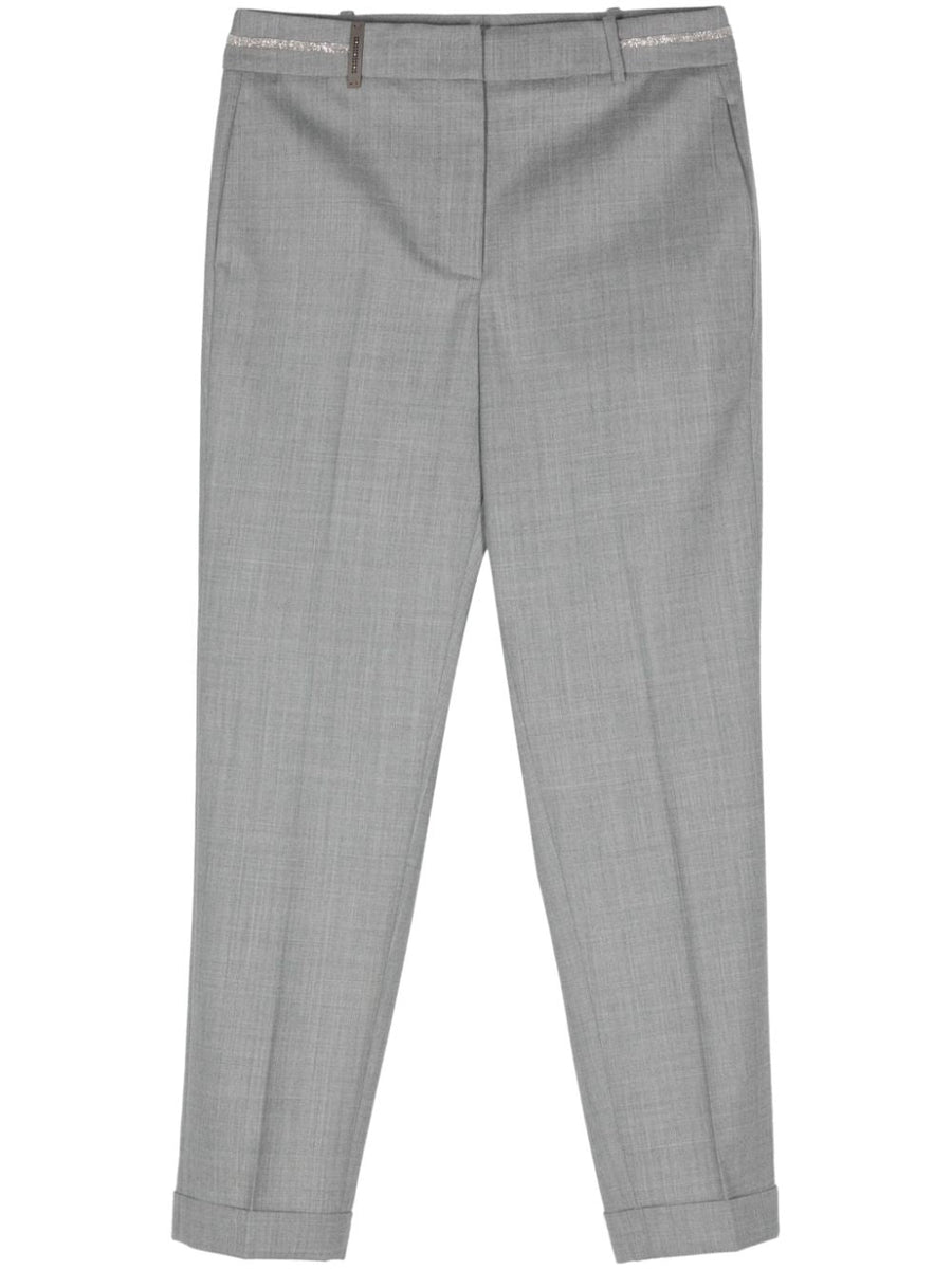 Peserico Outer: Wool 60% trousers in grey