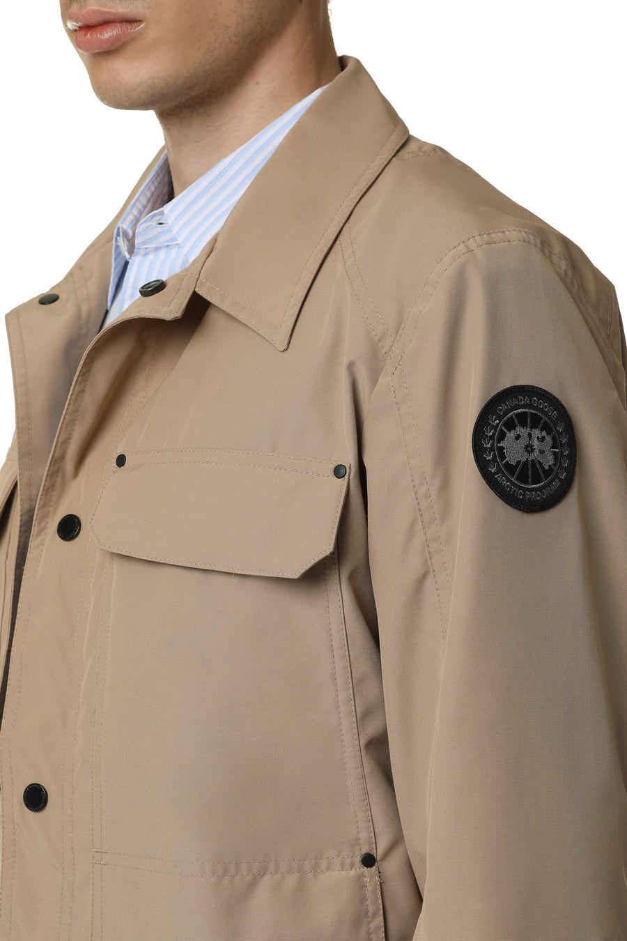 Burnaby Techno Fabric Jacket Beige Cotton Raincoats