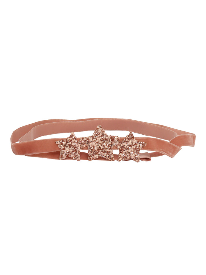 Glitter Stars Belt Pink Polyamide