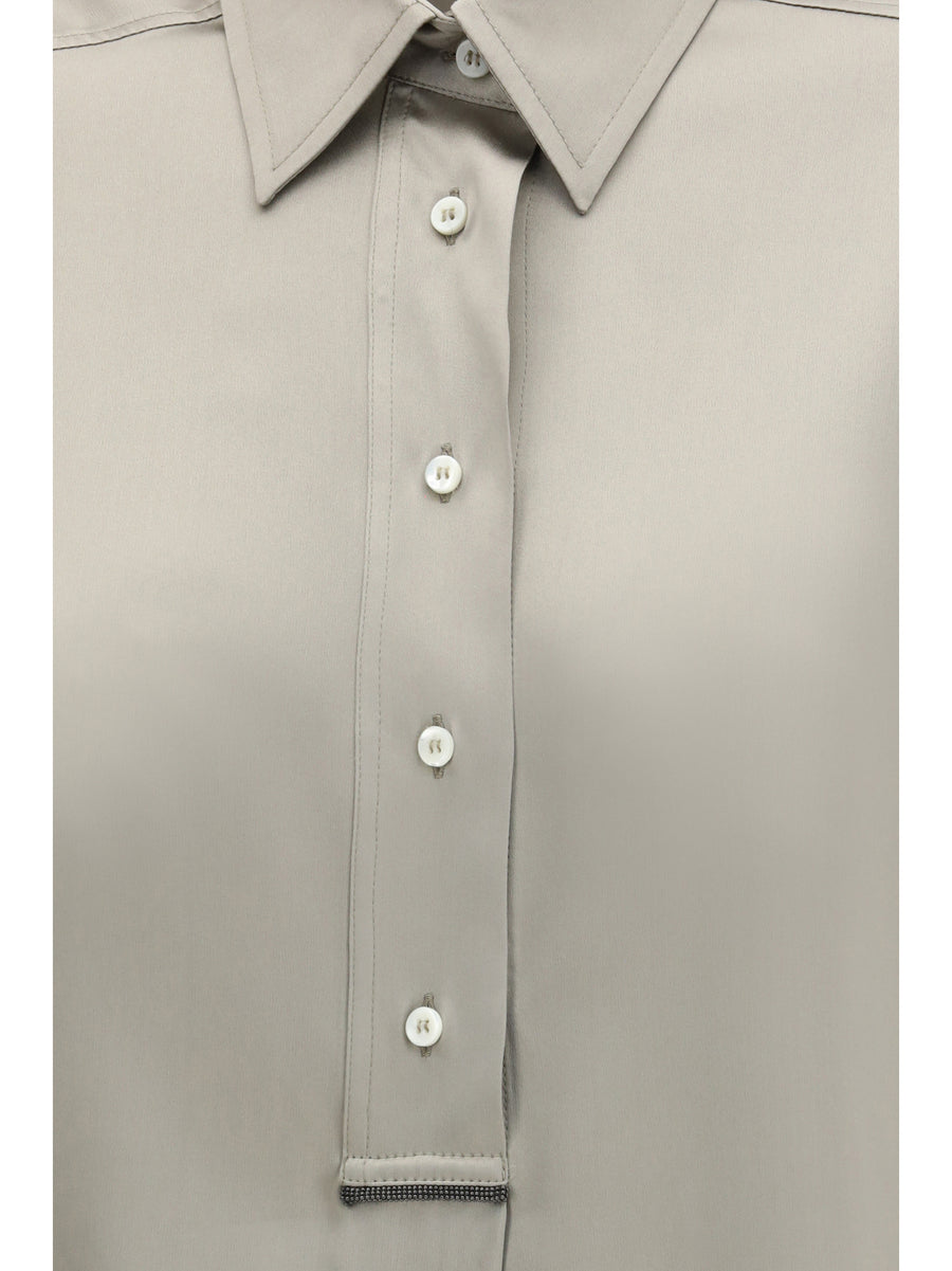 Silk Satin Shirt, Rosemary