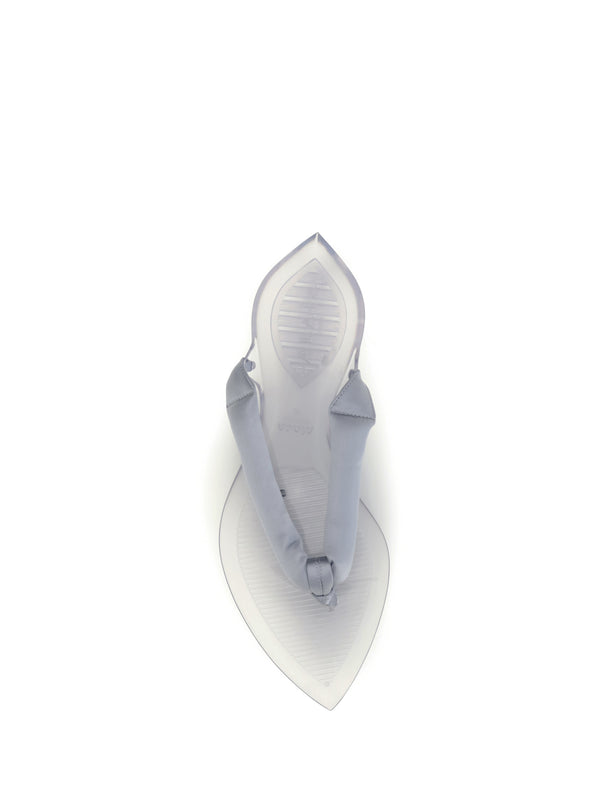 Sandals Satin Flip-Flop Silver Pvc