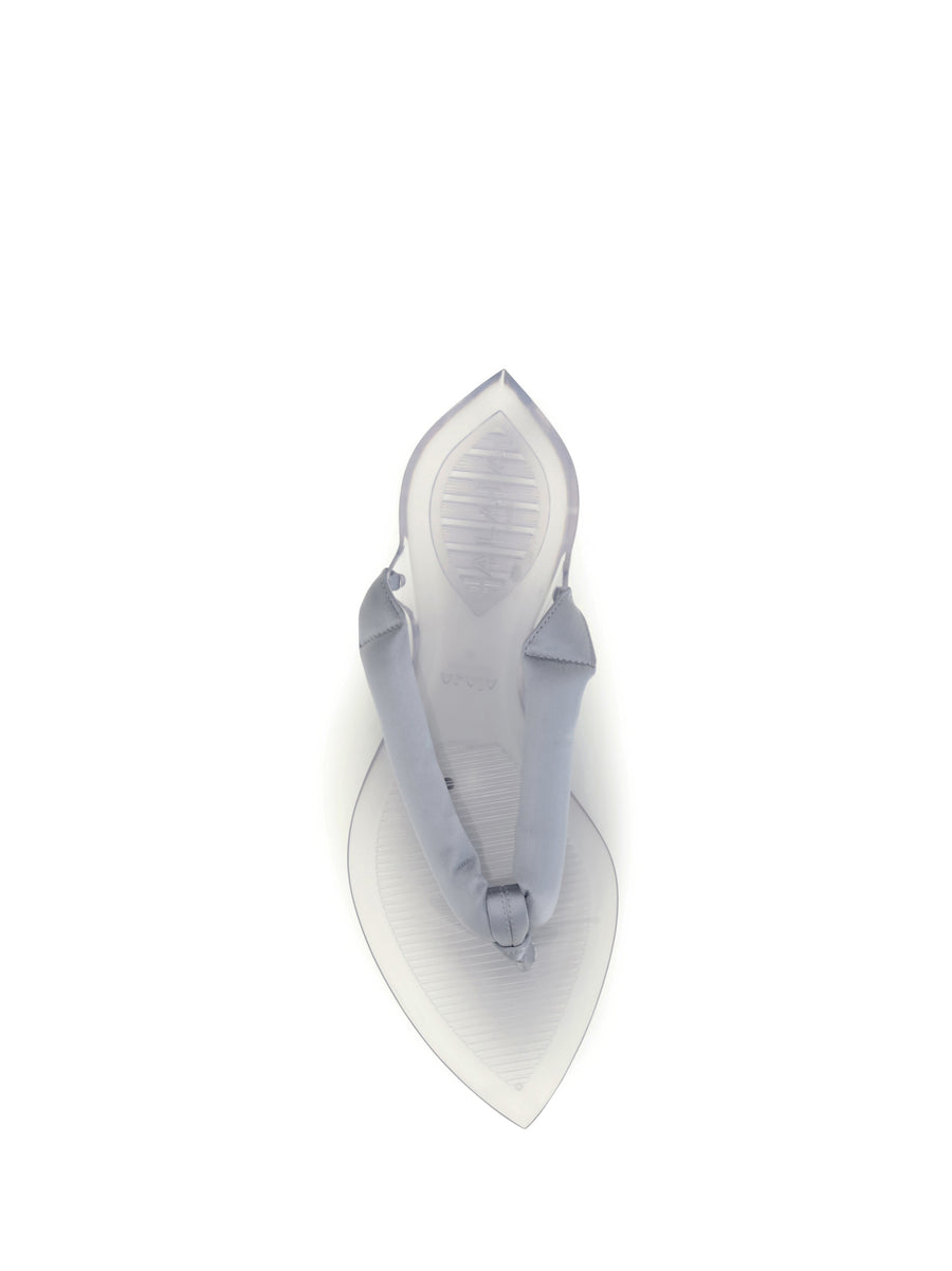 Sandals Satin Flip-Flop Silver Pvc