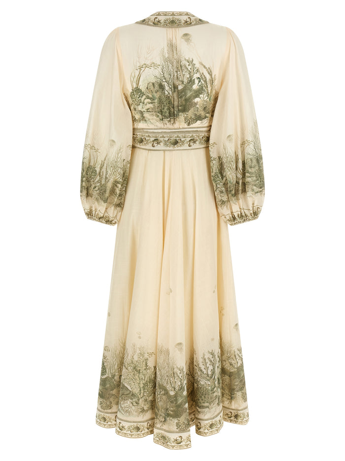 Wanderlust Wrap Midi dress Green Cotton