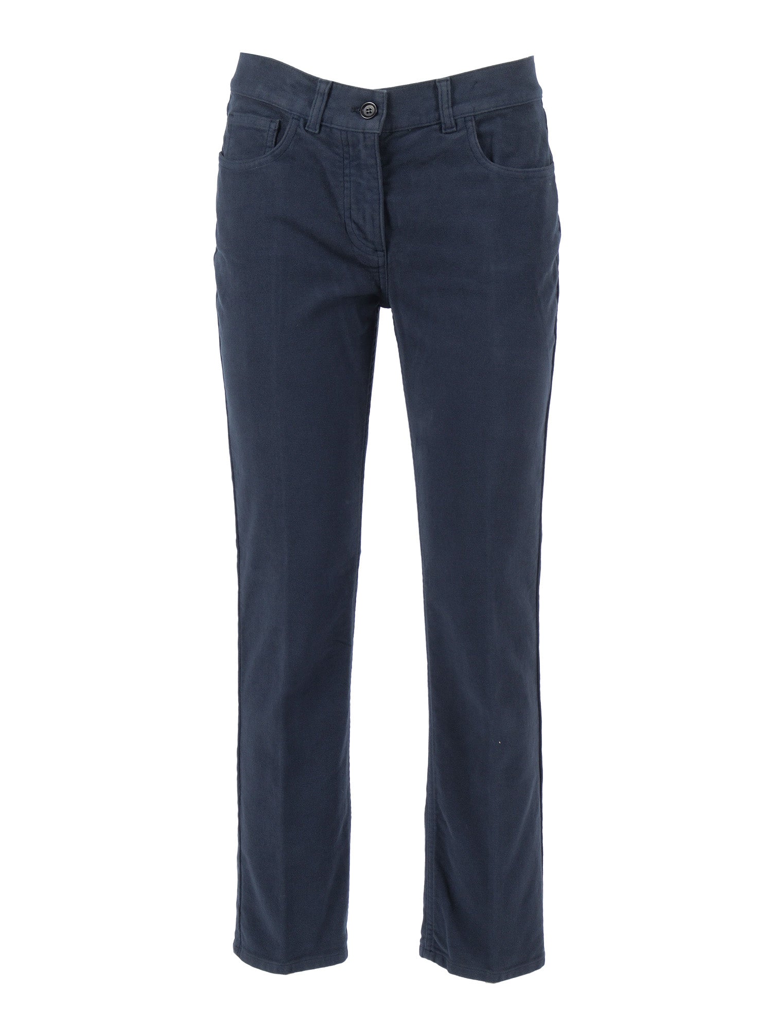 WOMAN PANTS Blue Cotton Elastane