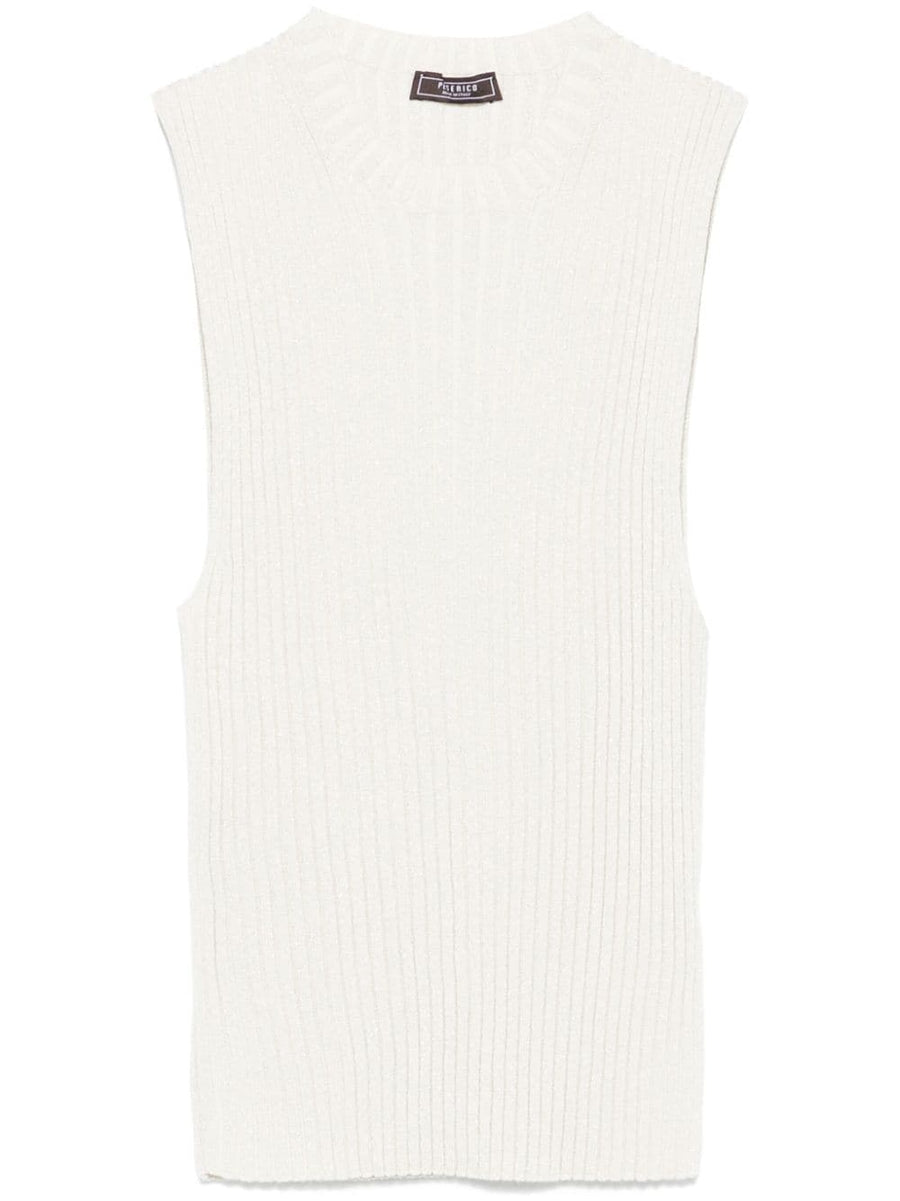 Peserico Rayon 81% tank top in ivory