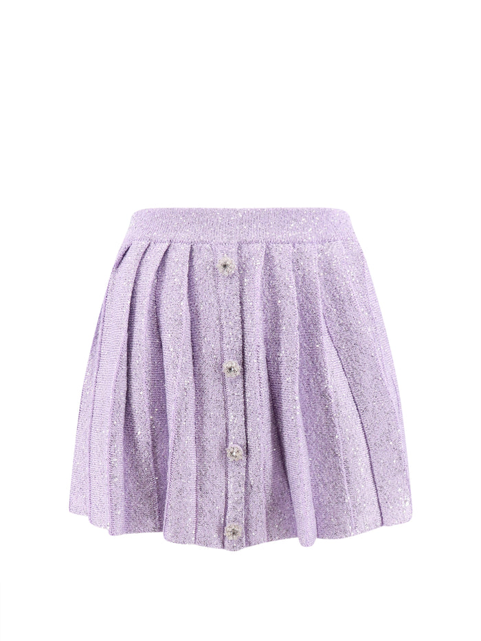 Self Portrait Skirts Purple Cotone Lana