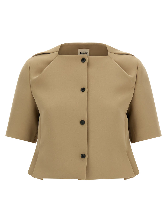 Franc jacket Beige Polyester Blazer, Suits
