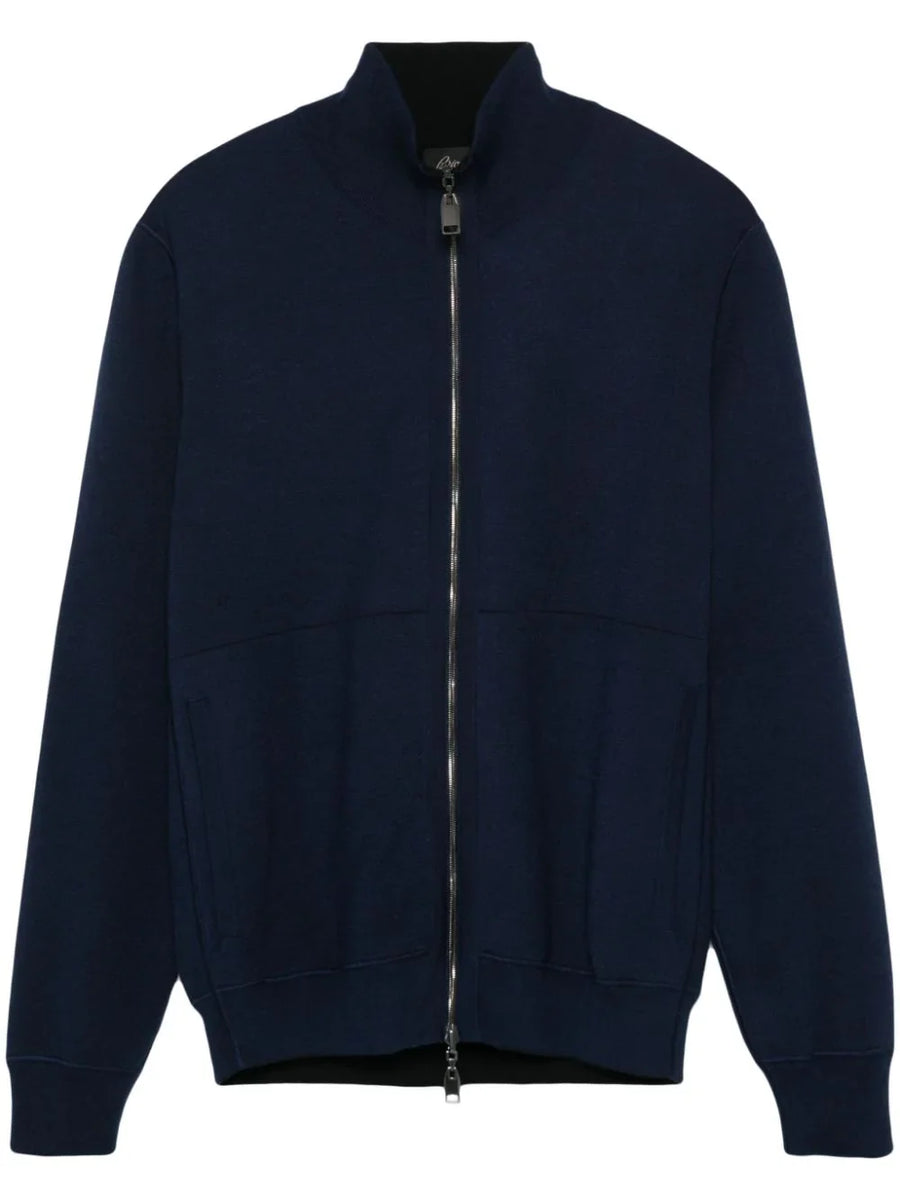 Brioni Cotton 42% cardigan in midnight blue