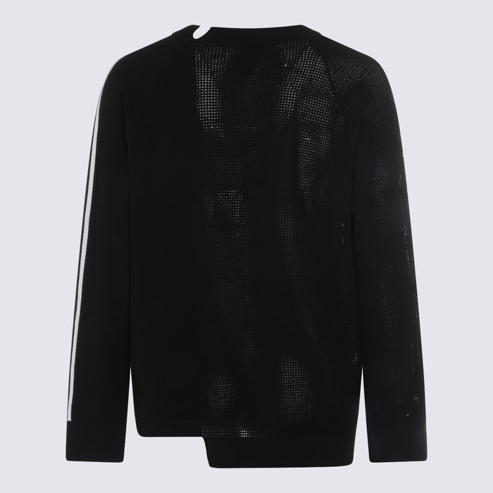 Y-3 Sweaters Black-chalk White _rayon Pet-rec