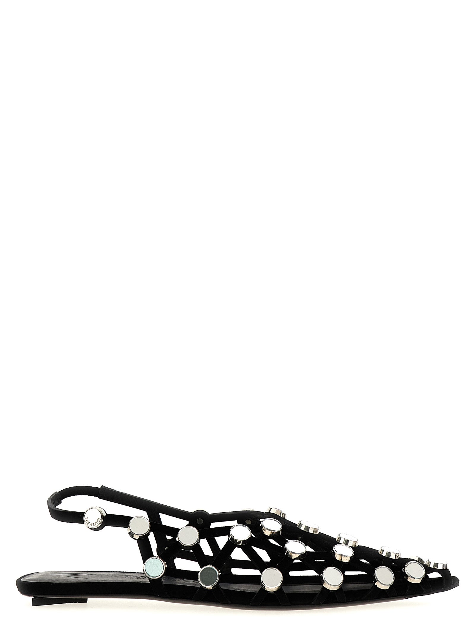 Grid slingback Black Flat Shoes
