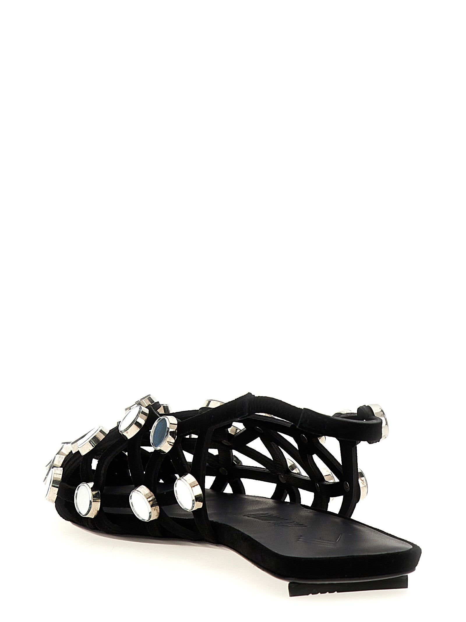Grid slingback Black Flat Shoes
