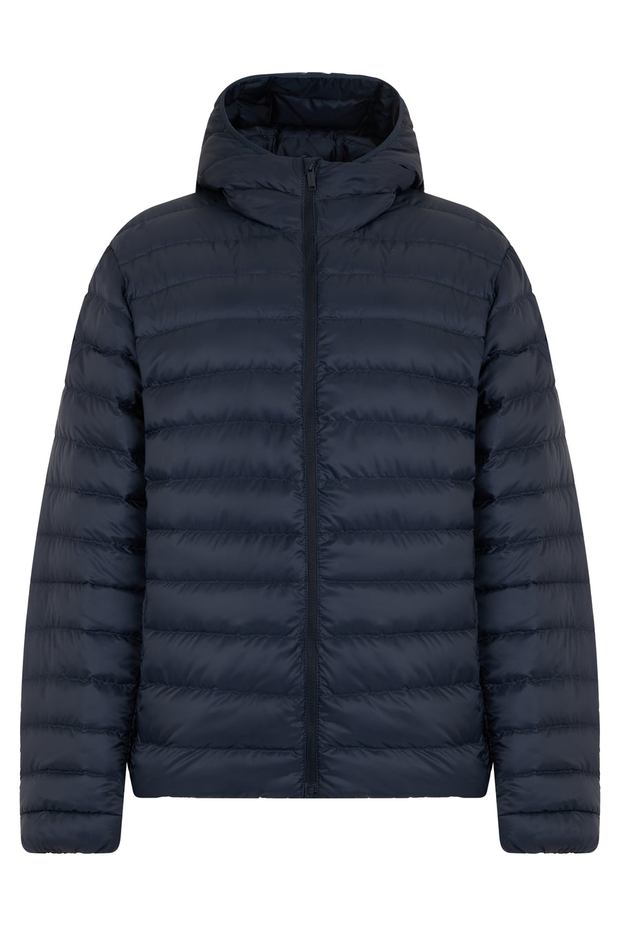 Padded Jacket With Hood, Blue Polyamide & Down