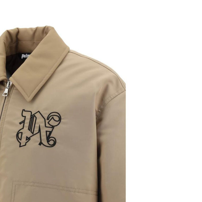 Padded Bomber Jacket Beige Polyamide