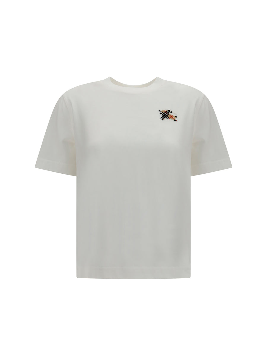 Cotton T-Shirt Knight Check Chalk T-shirts & Jerseys