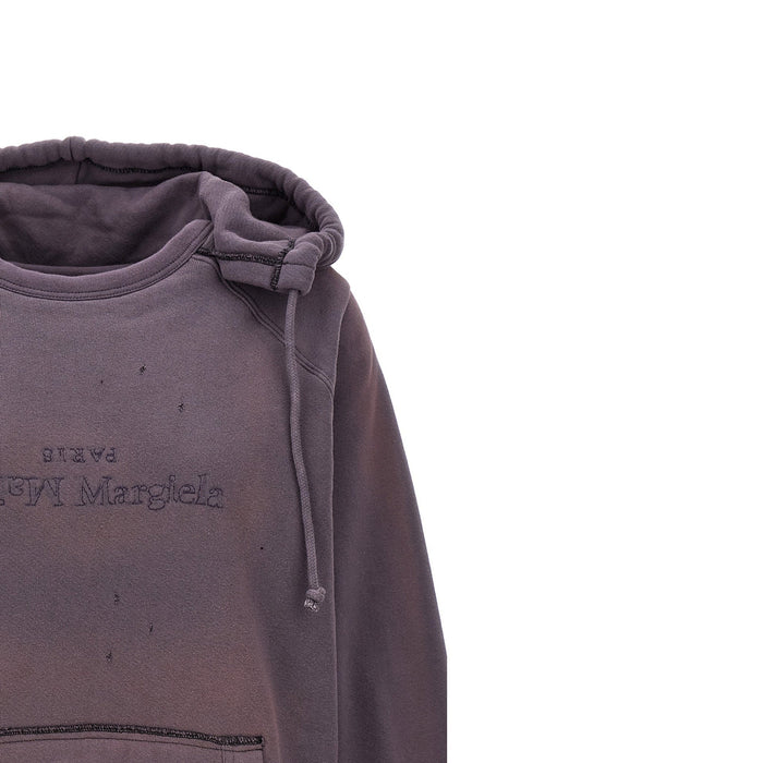 Cotton Hooded Sweatshirt Purple