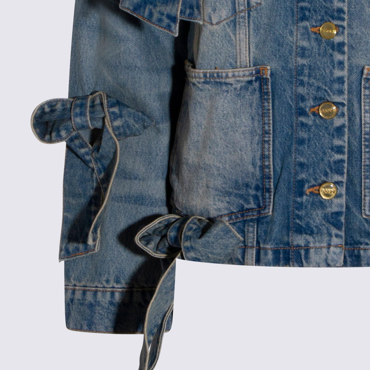 GANNI Jackets Mid Blue Vintage _co