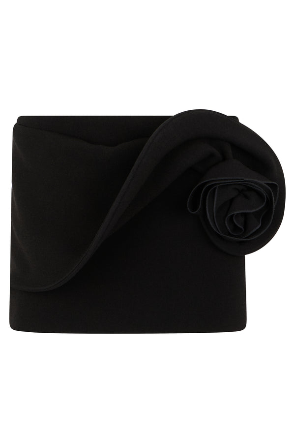 Mini Skirt Low Waist Black Polyester