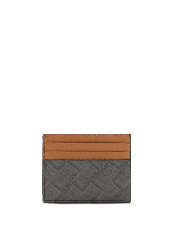 Cardholder Monogram Calf Leather Grey Dark Patterned Umbrellas