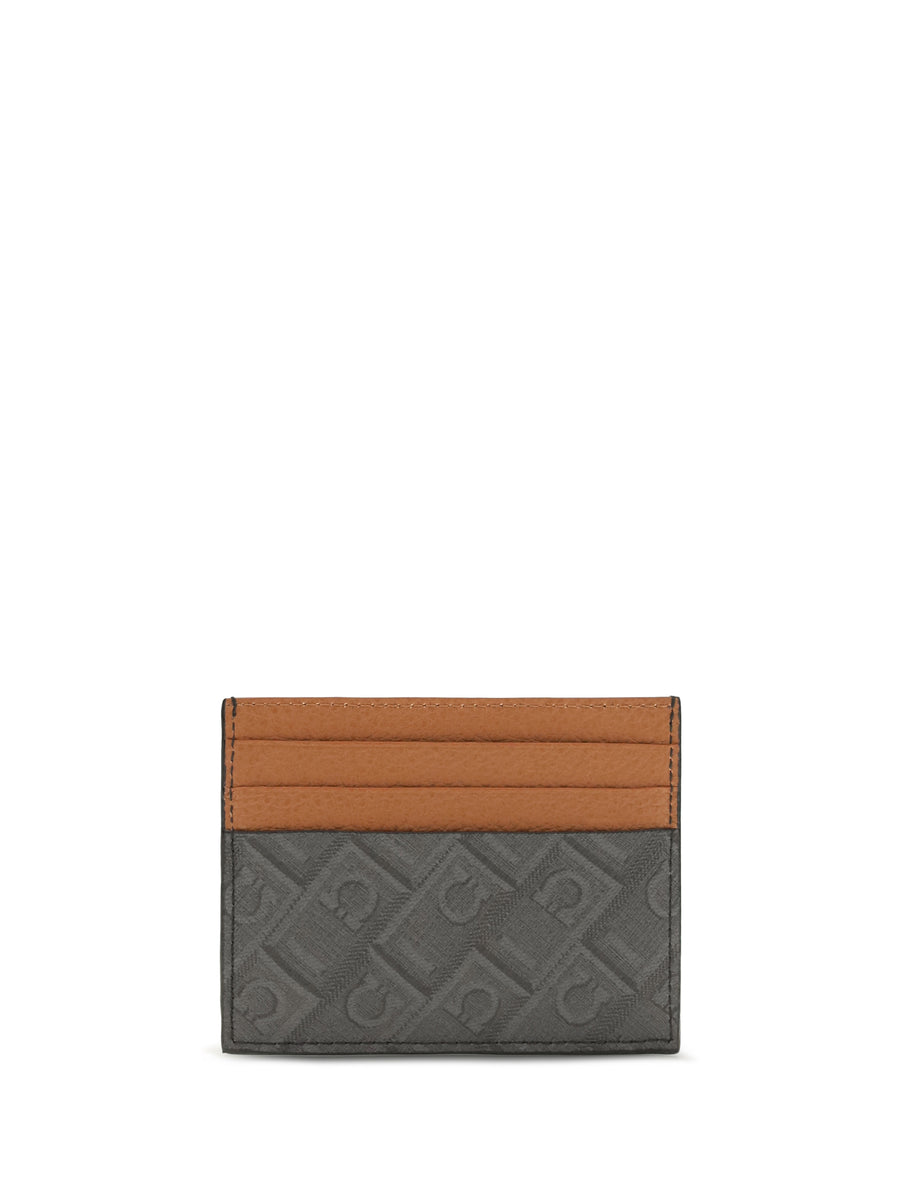 Cardholder Monogram Calf Leather Grey Dark Patterned Umbrellas