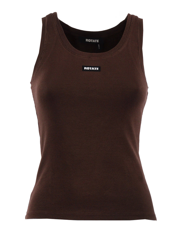 ADANNE TANK TOP Brown Cotton (organic) Elastane