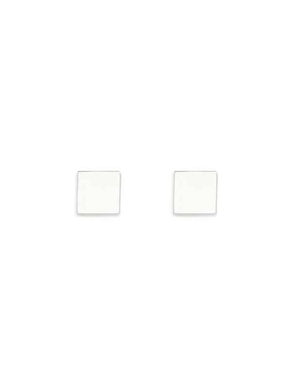 Cube Stud Earrings Silver