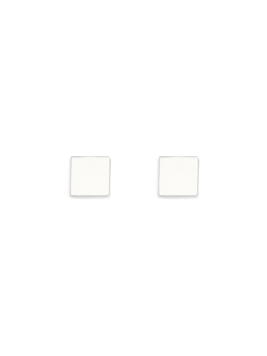 Cube Stud Earrings Silver