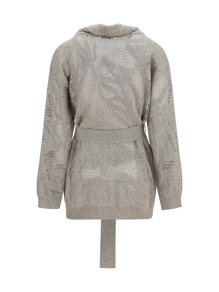 Cardigan, Cotton And Linen, Cool Beige