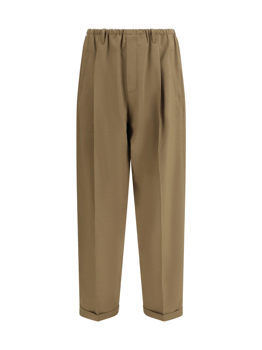 Trousers Peoples Pants Beige Polyester