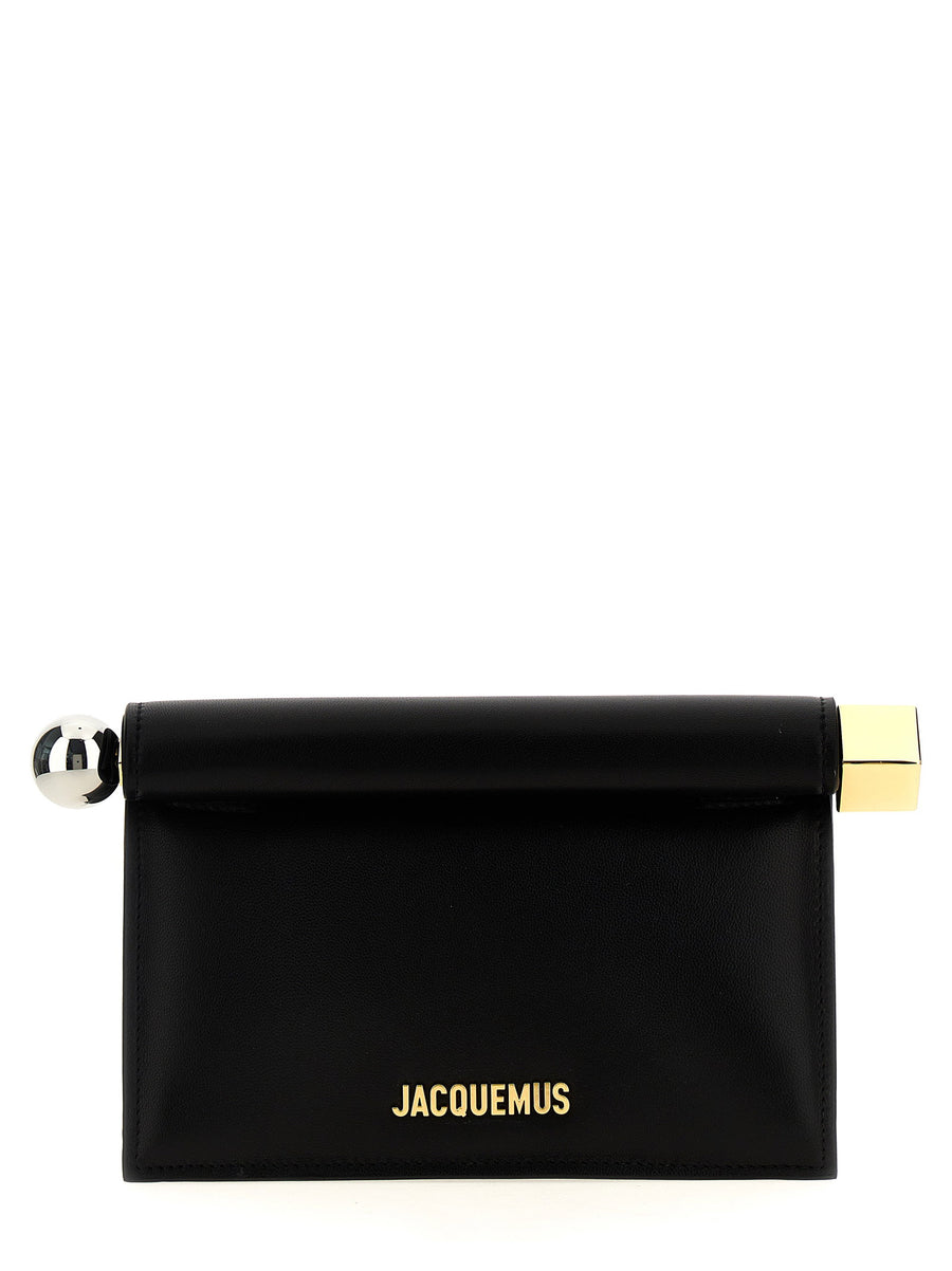 Jacquemus Nappa Leather Clutch — Black