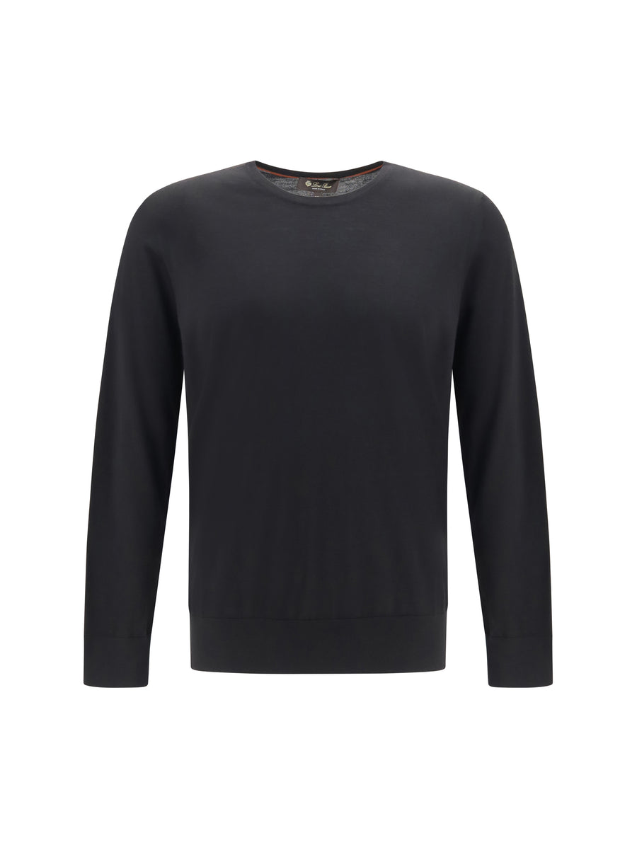 Sweater Virgin Wool Black Fleece (ovis Aries)