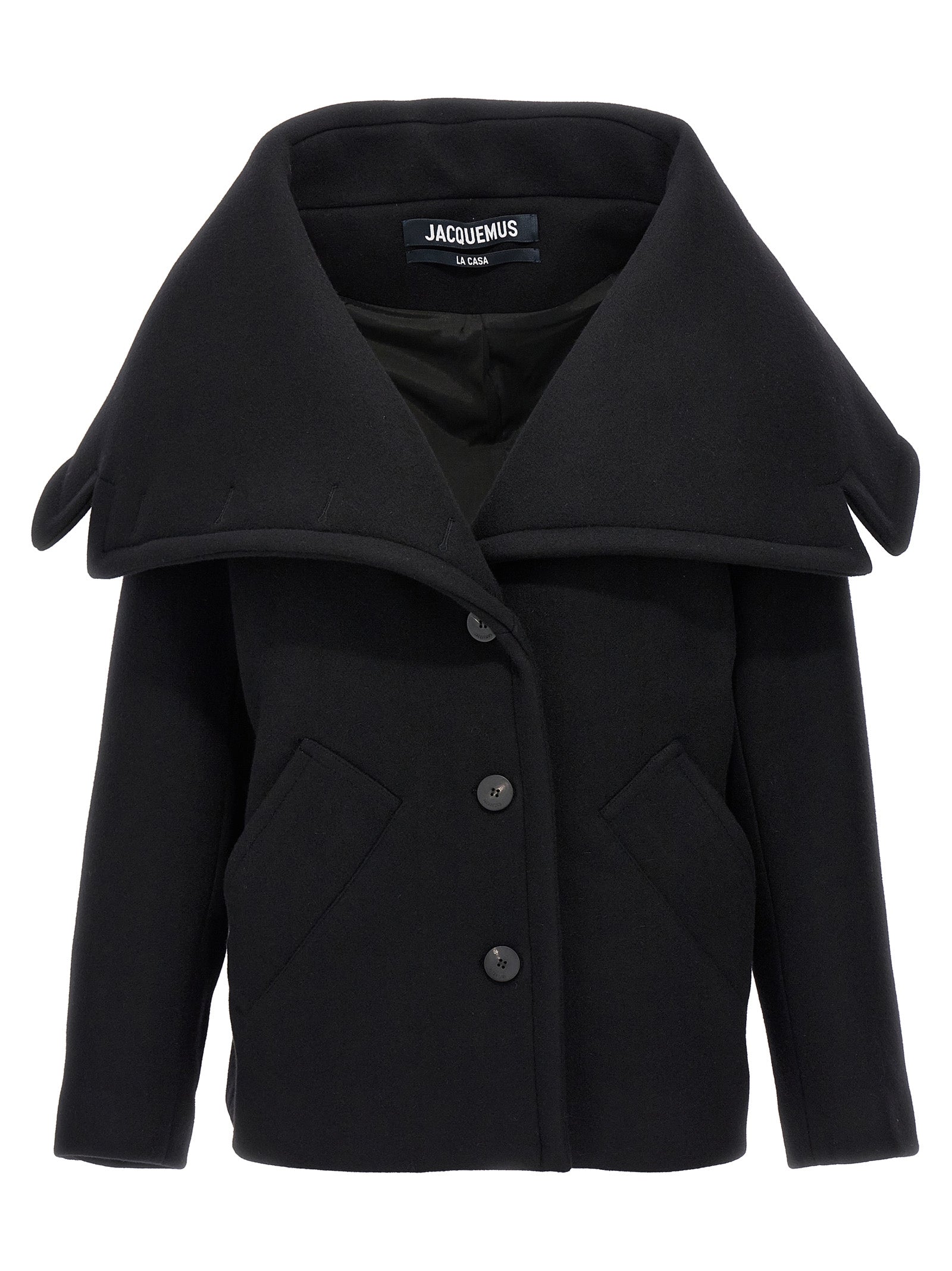 Le caban Caruso coat Black Virgin Wool Coats, Trench