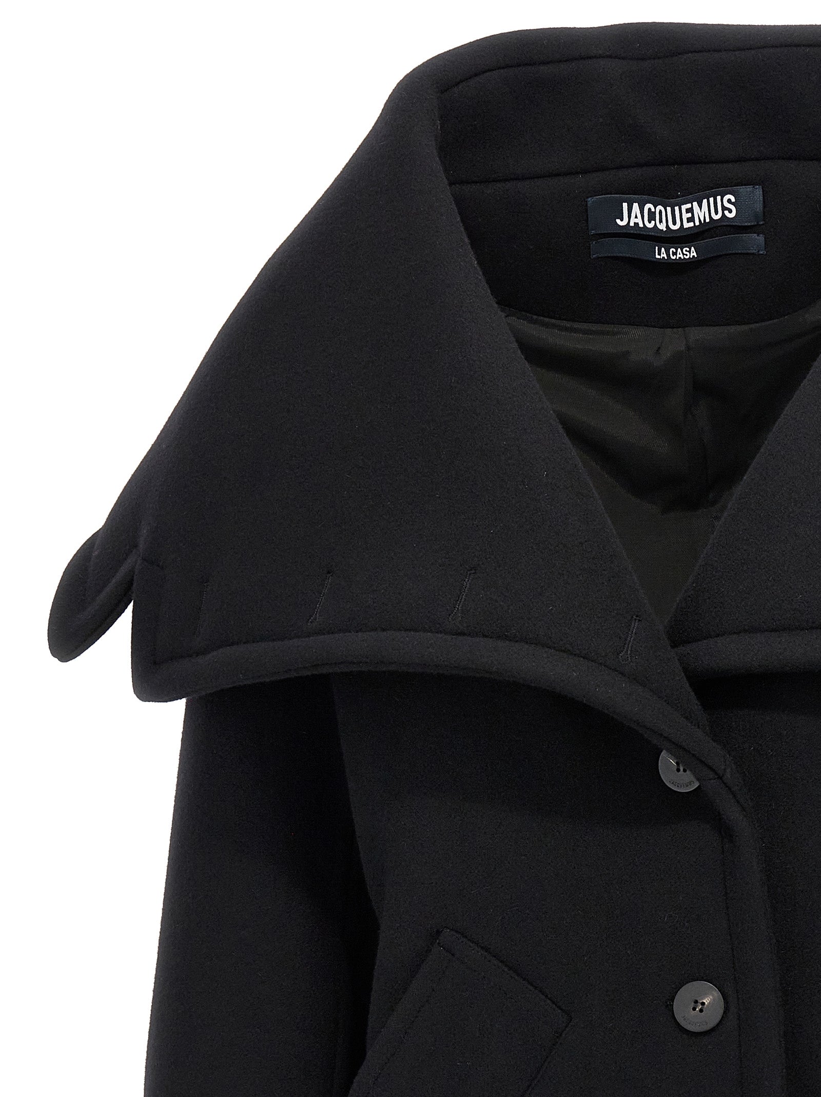 Le caban Caruso coat Black Virgin Wool Coats, Trench