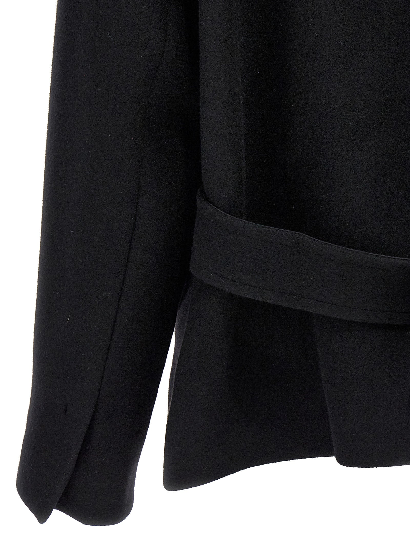 Le caban Caruso coat Black Virgin Wool Coats, Trench
