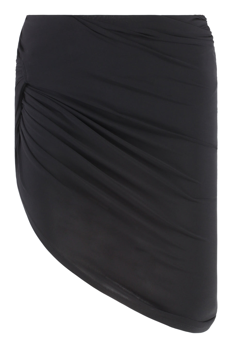 Asymmetric Draped Skirt Black Viscose
