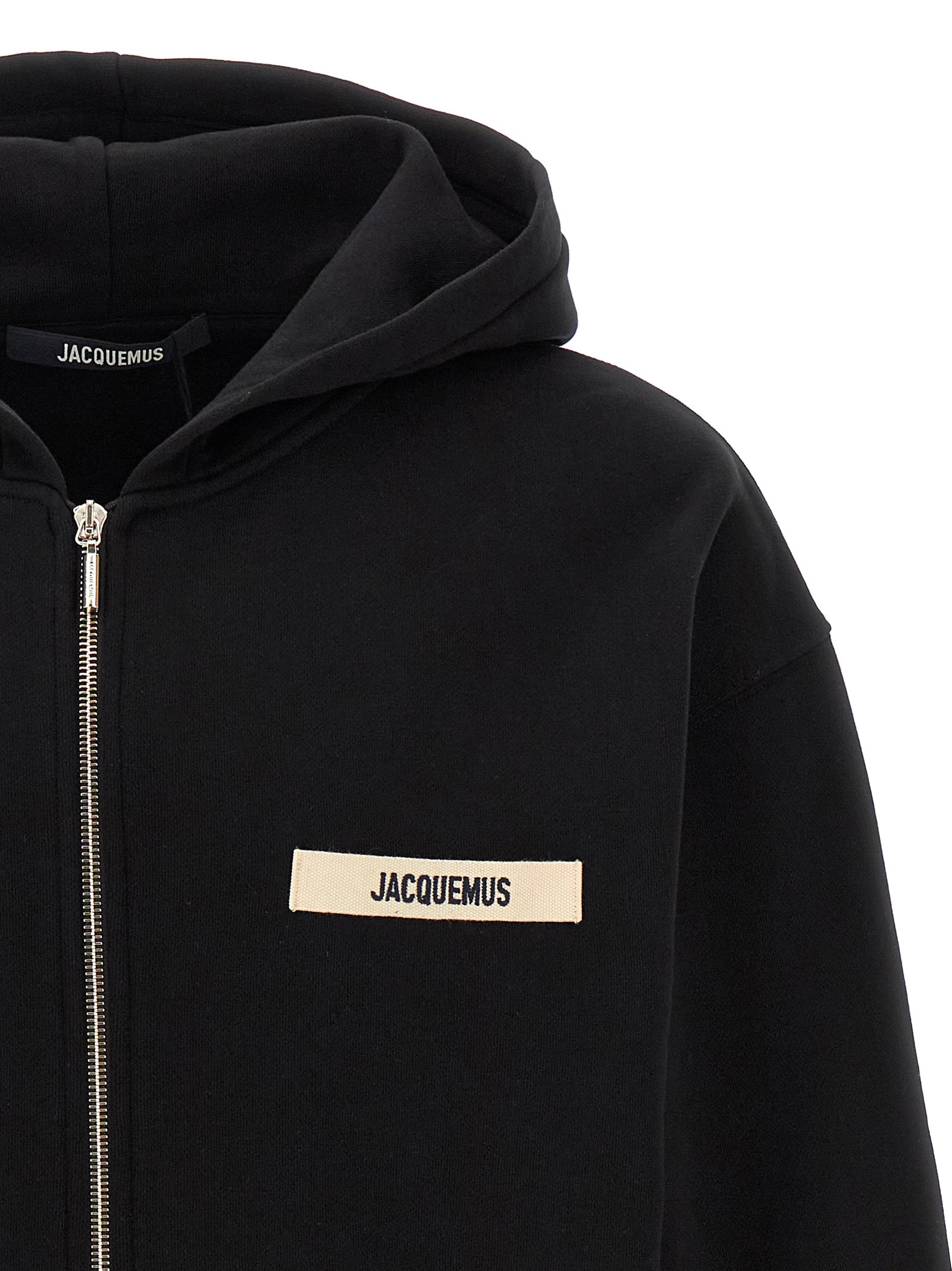 Le Hoodie Grip Gros Grain Black Cotton Sweatshirt