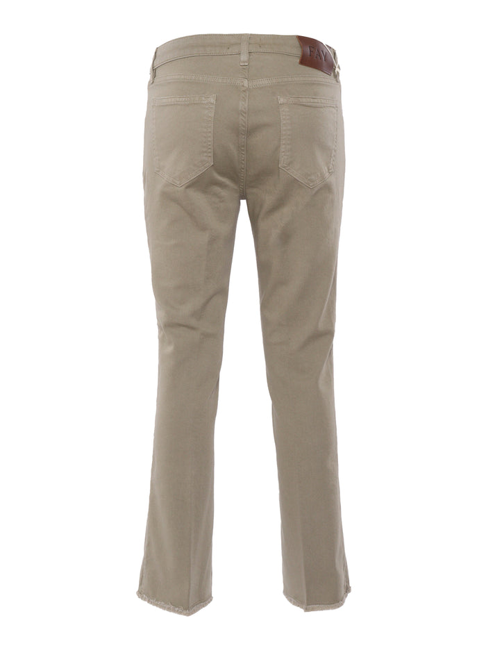 Kaki trousers Beige Cotton Elastane Pant
