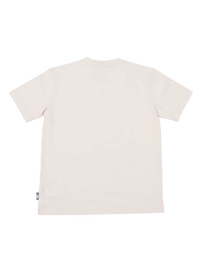 Neck Logo Brushed Reg Tee S-S Girl White Cotton Sweatshirt
